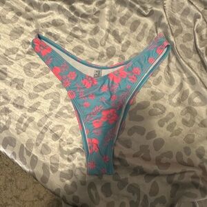 SHEIN Blue and Pink Floral Bikini Bottom